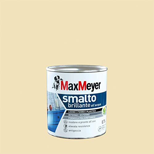 Maxmeyer Smalto All'Acqua Poliuretanico Brillante Bianco Panna 0,75 L