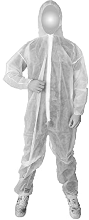 FETEC PP TYP 40 Schutzkleidung CE CAT 1, 45 g / m2, weiß, Polypropylen, Schutz-Overall Schutzanzug Arbeitsoverall Schutzoverall Arbeitsanzug L - XXXL (XXXL)