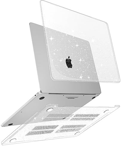 ZYB Funda para MacBook Pro 13 Pulgadas M2 2022 M1 2020-2016 (A2338 A2289 A2251 A2159 A1989 A1706 A1708) Touch Bar, Cubierta Carcasa Case Dura Protectora, Brillantina Transparente