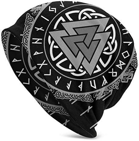 Vikings Beanie-Mütze, Wintermütze, weicher Strick, Slouchy, Kopfbedeckung für Erwachsene, Outdoor, Vikings3, Einheitsgröße