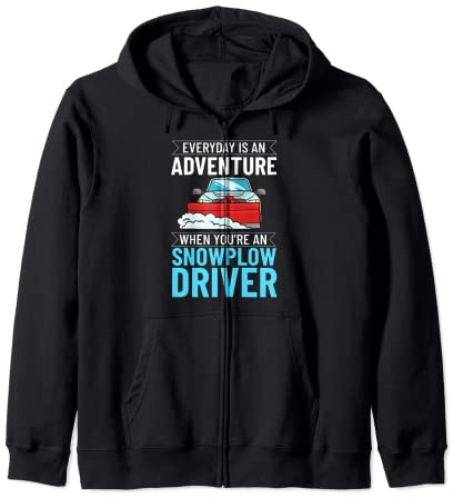 Snow Plow Tractor Machine Truck Shovel Driver Snowplough Zip Hoodie