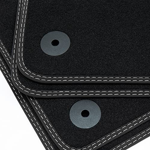 tuning-art BDN198 Doppelziernaht Fußmatten passend für Skoda Superb 3 III 2015-2023, Naht:2X Silber