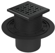 Bodenablauf - Duschablauf 125 x 125 mm - Edelstahl schwarz - DN 110 - Geruchsverschluß (F1 386-AC) - Black Line