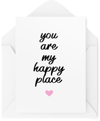 Tongue in Peach Romantische Karten – Partner-Karten – Dankeskarten – You Are My Happy Place – Thinking of You Cards – Freundin Freund Karte – CBH2086