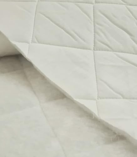 Elfenbeinfarbener Steppstoff mit Rautenmuster, 15 cm und 270 cm Breite, Meterware. Kadusi