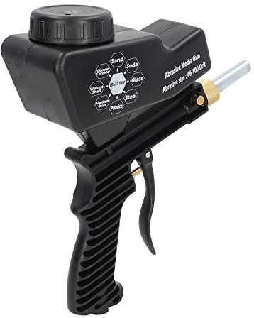 Laser Paint Removal Tool, Portable Sand Blaster Replaceable Steel Nozzle Air Compressor for Remove Paint, Stains, Rust Surfaces (Black)