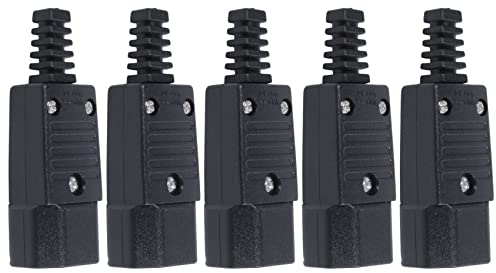 Qhpnunhq 5X Nero IEC-320 C14 Spina Maschio AC Potenza Inlet Presa Connettore 250V 10A