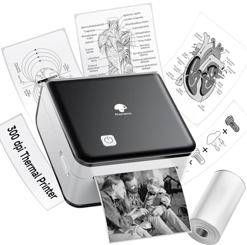 Phomemo M02 Pro, 304 DPI miniskrivare för smartphone, termoskrivare, kompatibel med 15,25,53 mm papper, för iOS och Android, perfekt för studier och scrapbooking