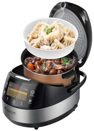 TurboTronic TT-DMC22 Multikocher | 5L Kapazität | 15 Programme | 860W Elektrischer Schon- und Dampfgarer & Reiskocher | Automatische Warmhaltefunktion | Multivarka | Digitale Kochmaschine