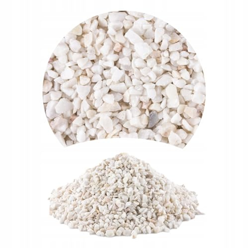 TD STONES Malawi Kies Weiß Dolomit 1-4mm (8kg) - pH-stabilisierender Naturkies & Bodengrund für Biotop Aquarien - Aquarium Sand für Pflanzen, Fische & Deko