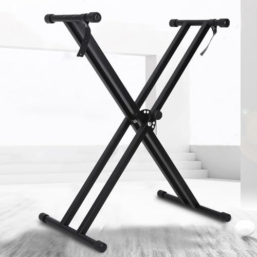 KIMISS Verstellbarer, Abnehmbarer Keyboardständer Im X-Stil – Einstufiger Doppelrohr-Rack für Elektronische Klaviere für den Heim- und Studiogebrauch