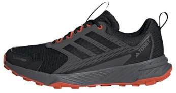 adidas Men's Terrex Tracefinder 2 Climaproof Trail Running, Black/Black/Semi Impact Orange, 9