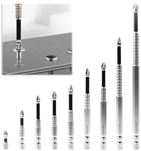 9 Pcs High Magnetic Screwdriver Drill Bit Set,Strong Magnetic Durability Screwdriver Drill Bit Set,Electric Precision Anti Impact High Hardness Drill Bit,25 50 65 70 75 90 100 120 150mm 1 Set