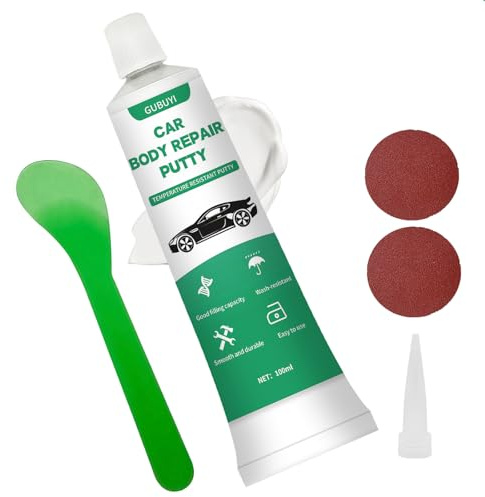 Gubuyi 100ml Kfz Spachtelmasse, Auto Spachtelmasse, Karosseriespachtel Härtet Ohne Rissbildung, Feinspachtel Kfz, Auto Spachtel Ideal für KFZ Automobile Boot Andere Restaurierungen bei Dellen Beulen