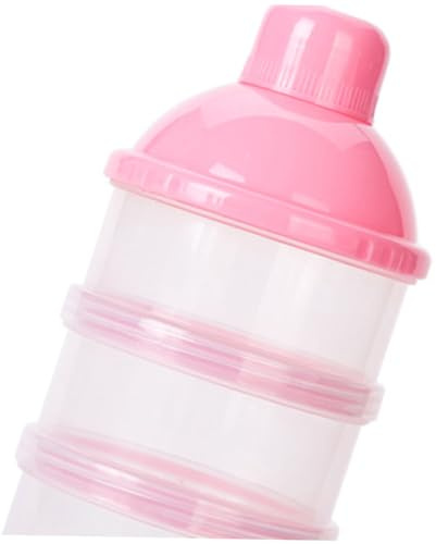 Beatifufu Lagiger Tragbarer Milchpulver Spender aus Lebensmittelechtem PP Abnehmbar Auslaufsicher Stapelbar Multifunktionale Nahrungsbox für Unterwegs Snackbehälter Rosa