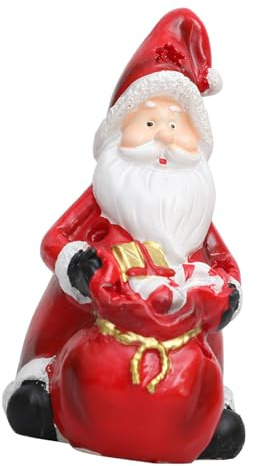 Tkidplw Elegante decorazione natalizia a forma di Babbo Natale/pupazzo di neve, ornamento da tavolo, elegante scultura in resina, adorazione fatta a mano per scrivania in piedi figura di Babbo Natale