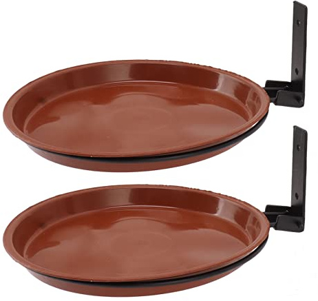 SUPYINI Mangeoire à Oiseaux Montée sur Arbre, Bol de Bain pour Oiseaux monté sur Arbre avec Anneau en Métal Robuste pour Jardin, Patio (2 Pots et 2 Supports)
