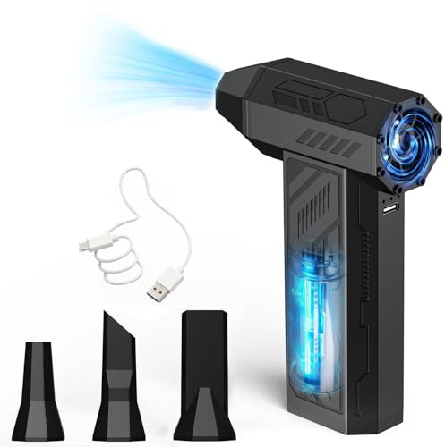 Compressed Air Duster Cleaner for PC, 4 Gear Adjustable 130000RPM Electric Air Duster, Cordless Air Blower, Rechargeable Mini Blower for Computer, Keyboard, House, Outdoor