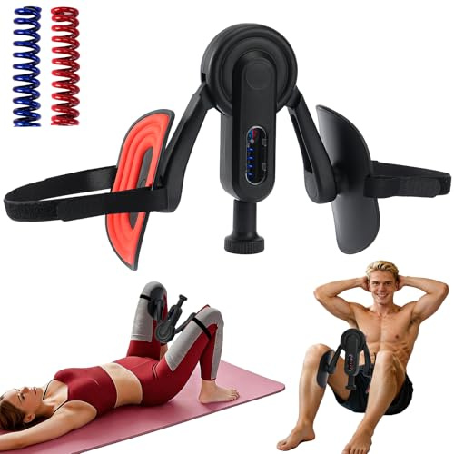 Thigh Trainer, 10-135LB Adjustable Resistance Pelvic Floor Exercise Devices, Kegel Inner Thigh Exerciser with Leg Strap, Thigh Workout Equipment for Shaping, Yoga, Weight Loss Home Gym（2 Springs）