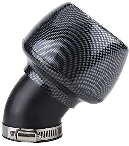 Qiilu Filtros de Aire para Moto Limpiador de Filtro de Aire Fibra de Carbon (48 mm)
