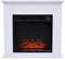 PUR LINE | Chimenea Eléctrica de Suelo 2000W CHE-610 Diseño Clásico, Acero Lacado Blanco - Chimenea Eléctrica Mando a Distancia y Temporizador