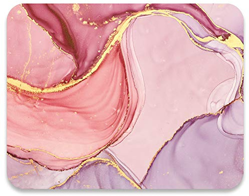 Audimi Mouse Pad Pink and Purple Marble Mouse Mat Non-Slip Rubber Base for Laptop PC Office Working Gaming