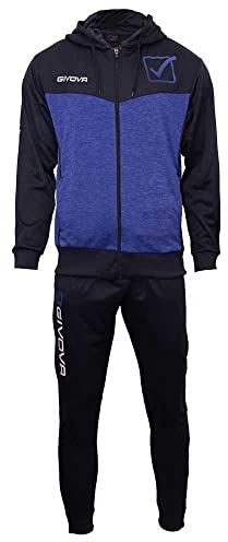 GIVOVA TUTA VISA MELANGE CON CAPPUCCIO POLARFLEECE BLU/AZZURRO MELANGE Tg. S