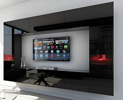 Furnitech Wohnwand Wohnzimmer - Hängend Wohnwand Modern - Wohnzimmer Schrankwand mit Regale und TV Schrank - Wohnzimmer Möbel ohne LED (Future C29/HG/B1 1B)