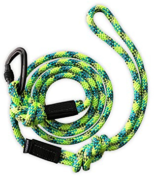 Wilderdog Kleines Karabiner-Kletterseil für kleine und mittelgroße Hunde, 1,5 m, Limettengrün, 1 Stück