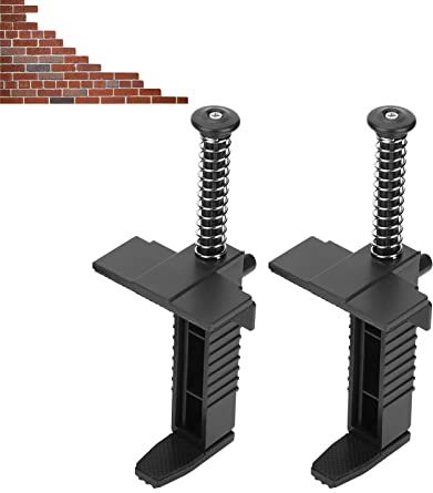 Brick Liner Runner Wire Drawer , 2 Pack Clip Masonry Wire Drawer Leveling Measuring Tool , Bricklaying Pullers Line Stretchers , Engineering Accessory for The Bricklayer(Black)