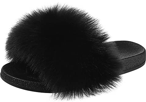 Dam Tofflor Fluffiga Luddiga Tofflor Fur Slide Slippers