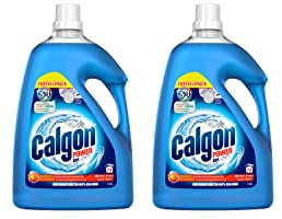 Calgon 3-in-1 Power Gel – Waschmachinen-Entkalker gegen Geruch, Kalk und Schmutz – Schützender Wasserenthärter für die Waschmaschine – 2 x 3,75L