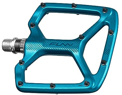 Funn Python Flat Pedale BMX MTB, breite Plattform, CrMo Achse | CNC 6061 Alu, flaches Profil, 44 wechselbare Metall-Pins, für Downhill, Enduro, Dirt Jump und BMX