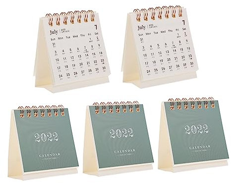 Tofficu 5stücke Tischkalender Kalender Für Schreibtisch-memo Kalender Tischkalender Für Schlichter Stil Modisch Und Schön