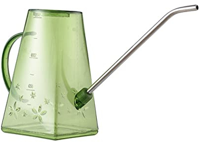 POPETPOP Annaffiatoio Trasparente 1.4l Beccuccio in Plastico e Acciaio Inox, per Irrigazione Piante e Giardinaggio All'aperto