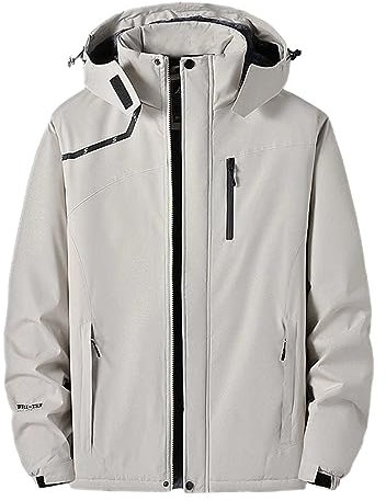 SRZYMJ Windbreaker Herren Regenjacke Faltbar Gürtel Farbblock-Strickjacke Mantel Regenjacke Fahrrad Poncho Regenschutz Regenjacke Faltbar Gürtel Weiß Herren Jacke Windbreaker XXL