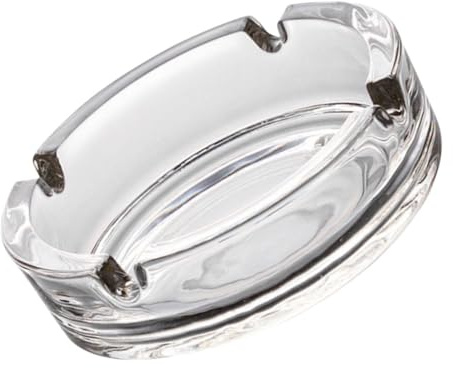 Anneome Washable Glass Ashtray Strong Stability and Abrasion Resistance, round Indoor Ash Tray for Home Or Office Use, Modern Decorative Design Delicate Details