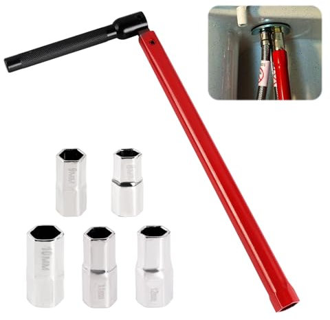 Kitnelw Clé Robinet Jeu de Clés à Écrou de Robinet sur Pied sur Pied Outil 8-12 mm pour Installations Plomberie Robinets d'Évier