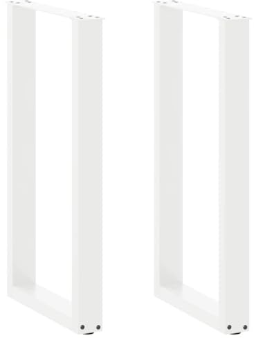 vidaXL Gambe per tavolo da bar a forma di U 2 pz bianche 50x(90-91) cm in acciaio