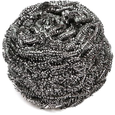 50 Stück Hygoclean Topfreiniger Edelstahl, silber, B: 8cm, H: 8cm, Karton, Topfreiniger Metall, Topfkratzer, Stahlschwamm | scheuerstark, entfernt hartnäckige Verkrustungen, für Töpfe und Pfannen, langlebig, kraftvolle Reinigung, Küchenreinigung