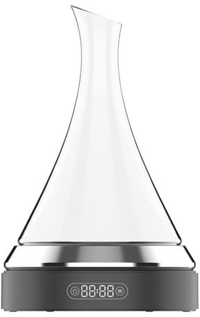 Aeratore Elettrico per Vino con Decanter in Vetro, Aerazione Automatica del Vino, con modalità Timer (2/5/8/10 Minuti), Fai Emergere Il Pieno Potenziale di Sapore dei Tuoi Vini Preferiti