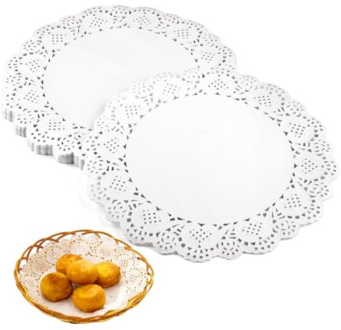 150 Stück Tortenspitze Rund Papierdeckchen,21cm Tortenpapier Weiße Spitzenpapier,Papier Spitzendeckchen Tortendeckchen,Tortenspitzen Runde Papiermatte Tassenuntersetzer fürGeburtstage,Tischdekoration