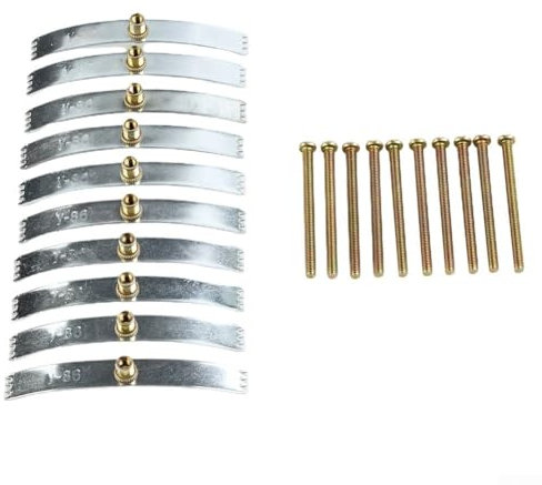 JINSBON Gancho de tornillo de enchufe de interruptor, 10 tornillos de reparación de caja de pared, ganchos de montaje de caja de enchufe fijo, para fijación de caja de conexiones de acero