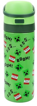 Minecraft Boom Green 24 Oz Stainless Steel Water Bottle