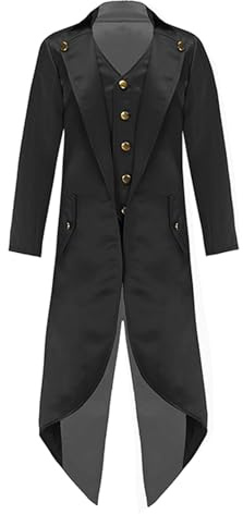 Lpdshaa Kids Boys Renaissance Steampunk Costumes Long Sleeve Tailcoat Retro Gold Buttons Victorian Jacket