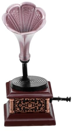 HEMOTON Modèle De Phonographe Joueur De Faux Record Phonographe Vintage Miniature Mini Ornement De Maison Gramophone Plastique