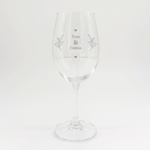 Monsieur TSHIRT Verre à Vin de Mariage Personnalisé, Cristallin, 35 cl, Gravé en France