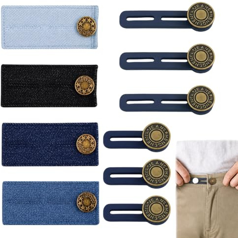 10 Stück Hosenbunderweiterung, Hosenknopf Verlängerung für Damen, Tragbar Knopfverlängerung für Hosen, Praktische Lösung für Schwangerschaft und Gewichtsschwankungen(Unisex)