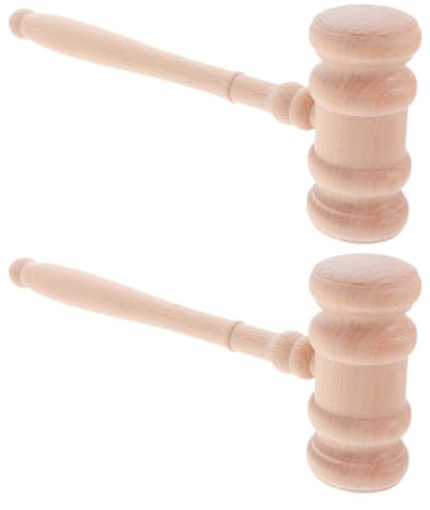 HOMOBABE Mazo de Juez de Madera Beige 2piezas Diseño Ergonómico que Mejora el Sentido Ceremonia para Cosplay y Fiesta