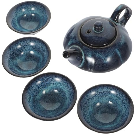 TOYANDONA 1ensemble Set de Théière Céramique Élégante avec Théière et Tasses Coffret Cadeau pour Amateurs de Thé Adapté pour Thé au Jasmin Kung Fu Maison au Bureau